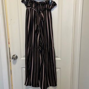 Striped Paper Bag Pants